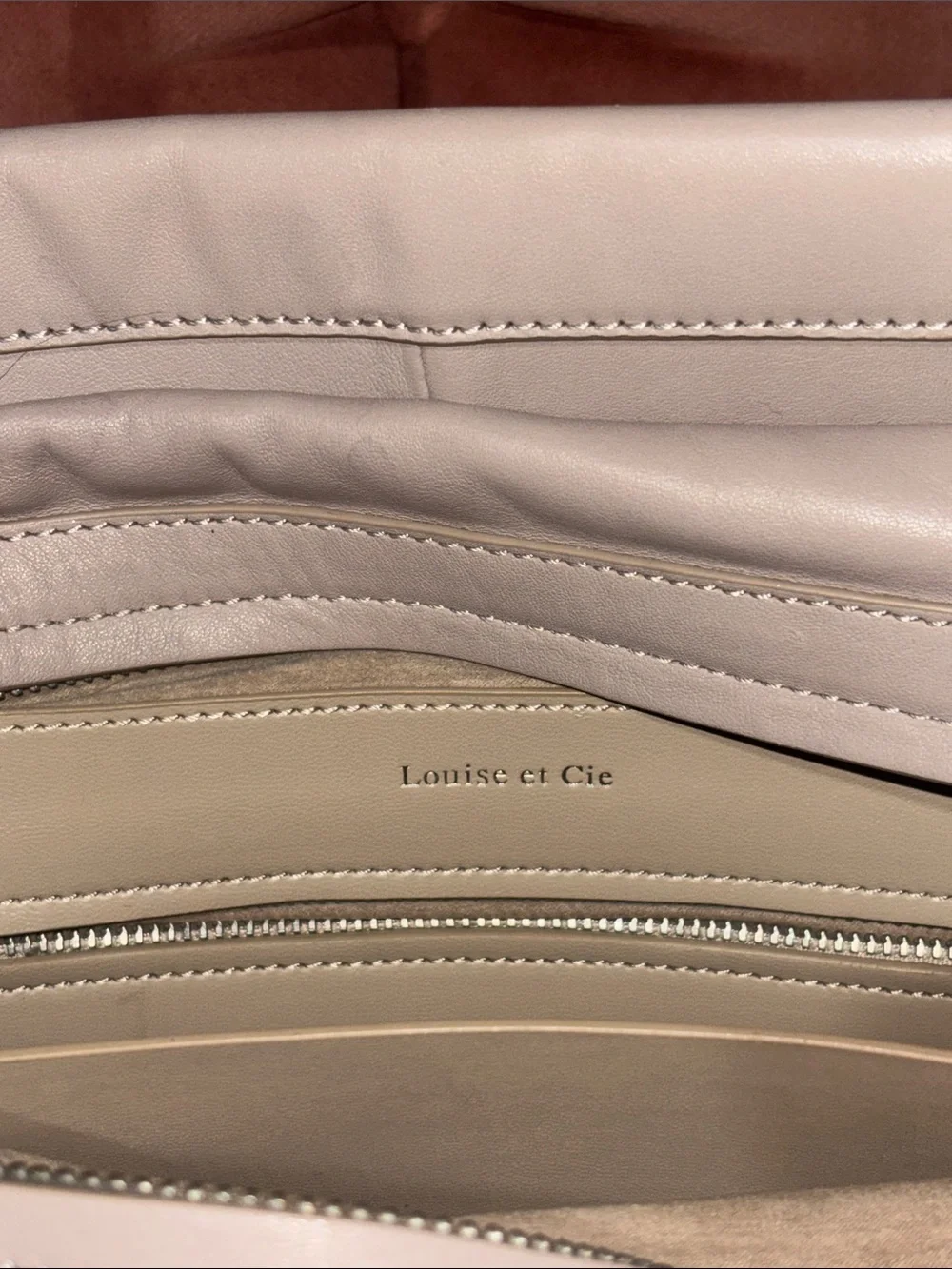 Louise et Cie top handle/crossbody snakeskin embossed leather purse zip closure